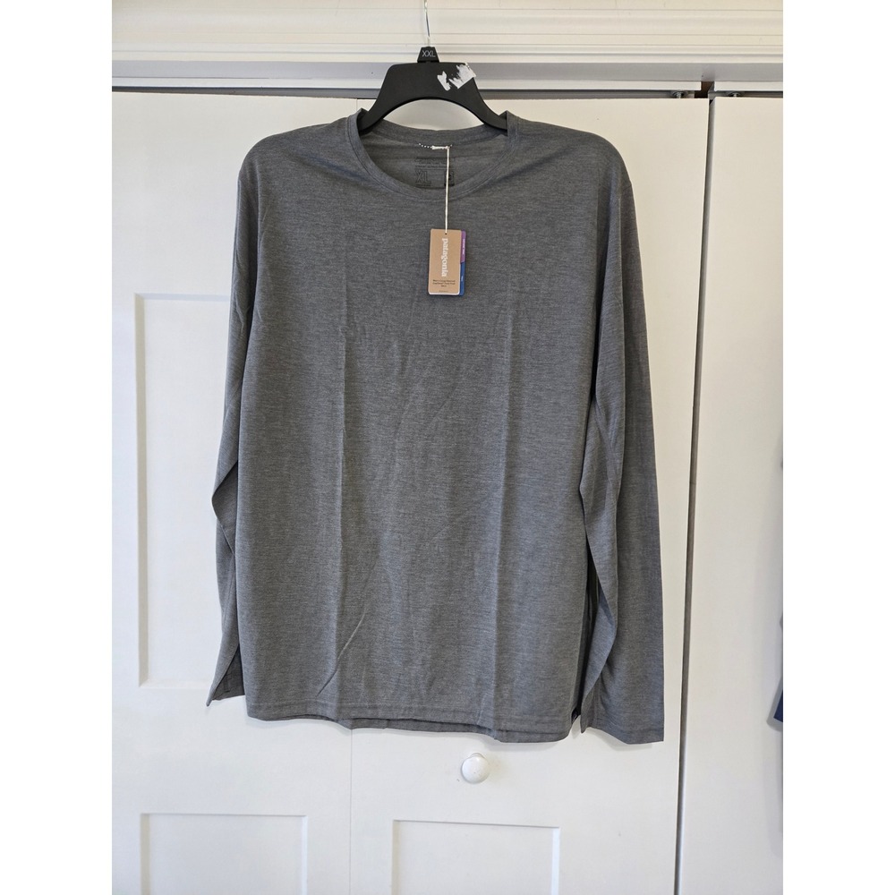 Patagonia Mens Capilene Cool Trail Long Sleeve Shirt XL Heather Grey New